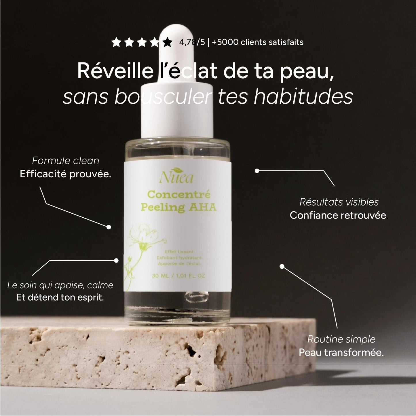 Exfoliant AHA et Acide Hyaluronique