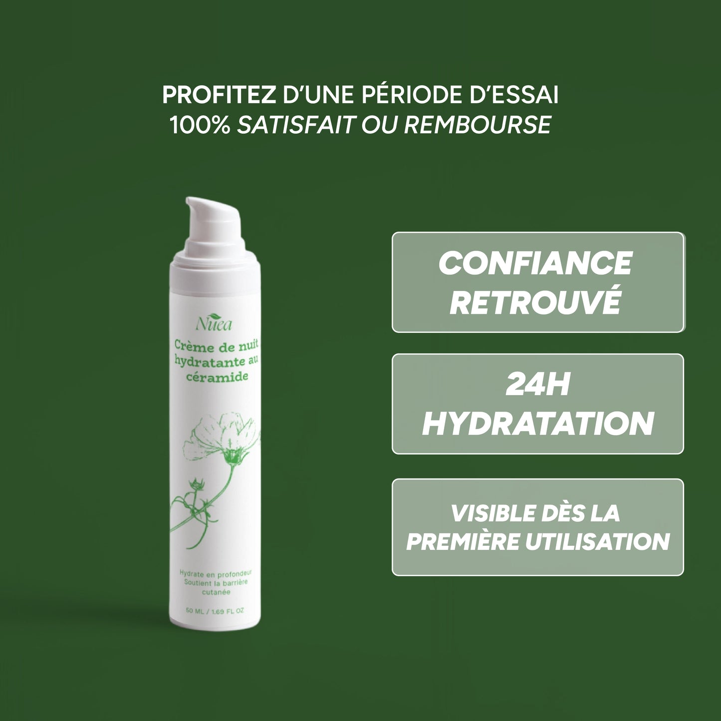 Crème de Nuit Hydratante au Céramide