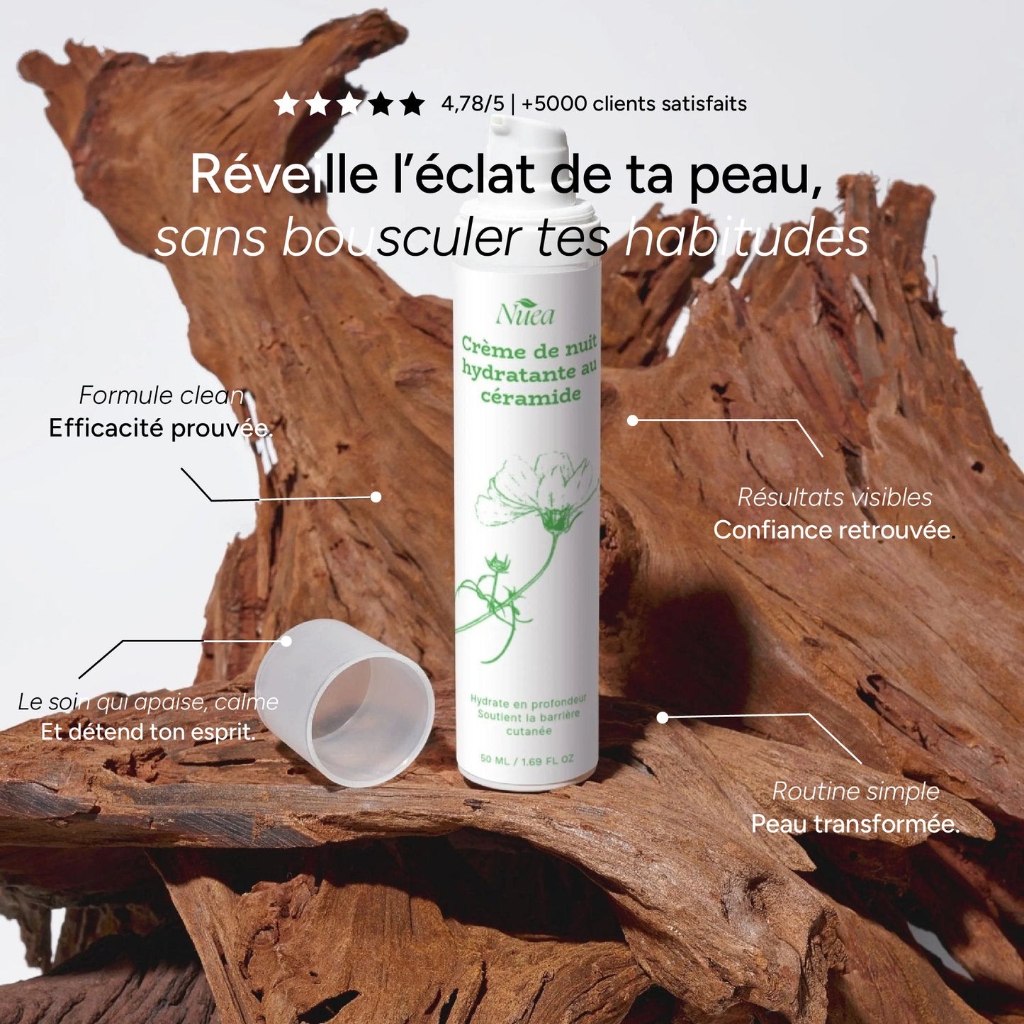 Crème de Nuit Hydratante au Céramide